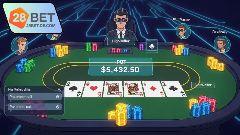 Poker trực tuyến 28BET kịch tính 3 Ưu điểm Poker trực tuyến 28BET